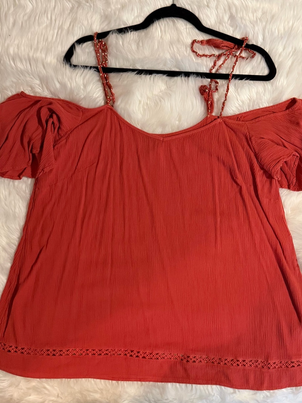 City Chic Orange Off-Shoulder Camisole with Tie Straps size small/16